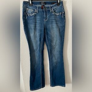 Earl Jeans Skinny Boot Rhinestone and Crystal Pockets